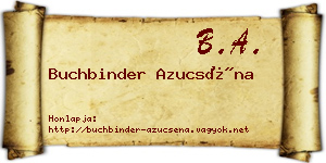 Buchbinder Azucséna névjegykártya